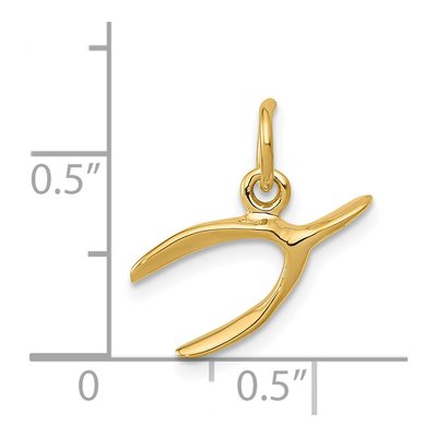 14K Yellow Gold Wishbone Pendant – view 4