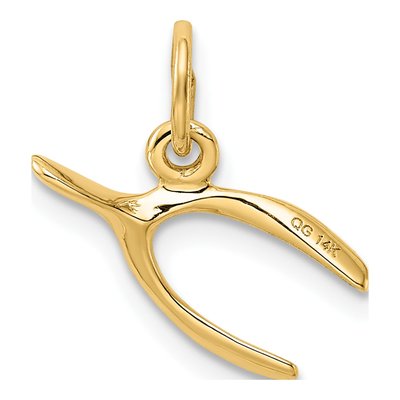 14K Yellow Gold Wishbone Pendant – view 5