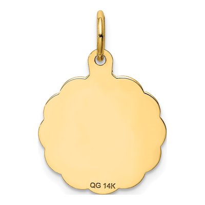 14K Yellow Gold Merry Christmas Tree Disc Charm – view 5