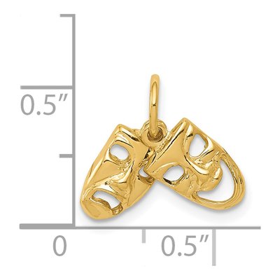 14K Yellow Gold Comedy Tragedy Theater Charm – view 4