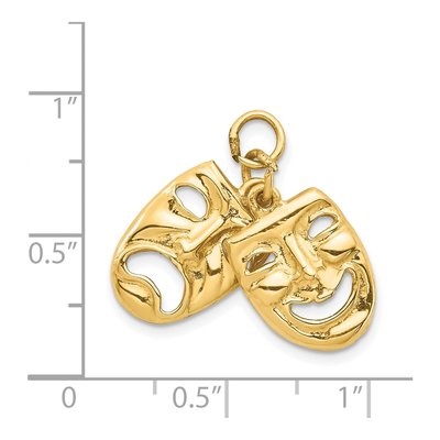 14K Yellow Gold Comedy Tragedy 2-Piece Charm – view 3