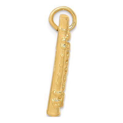 14K Yellow Gold 3-D Flute Pendant – view 3