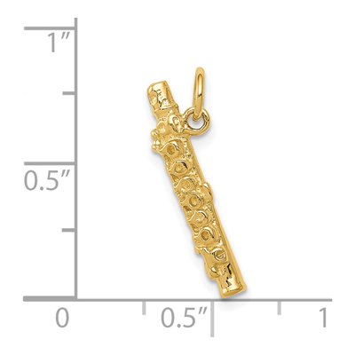14K Yellow Gold 3-D Flute Pendant – view 4
