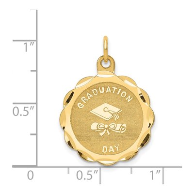 14K Yellow Gold Graduation Cap Disc Charm – view 4
