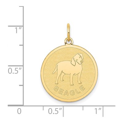 14K Yellow Gold Beagle Dog Disc Charm – view 4