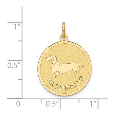 14K Yellow Gold Dachshund Disc Charm – view 4