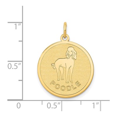 14K Yellow Gold Poodle Disc Charm – view 4