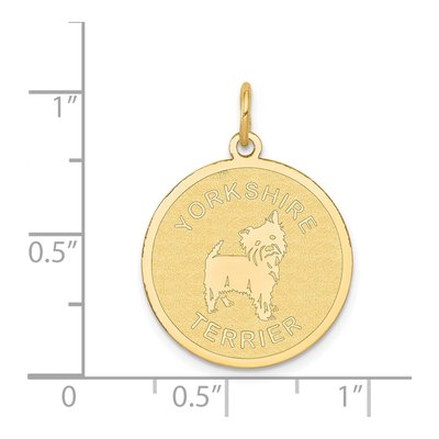 14K Yellow Gold Yorkshire Terrier Disc Charm – view 4