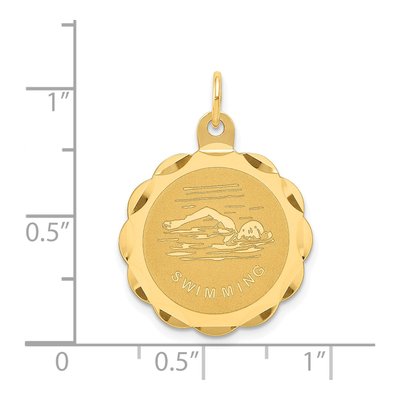 14K Yellow Gold Swimming Disc Charm – view 4