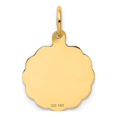 14K Yellow Gold Wedding Bells Disc Charm – view 5