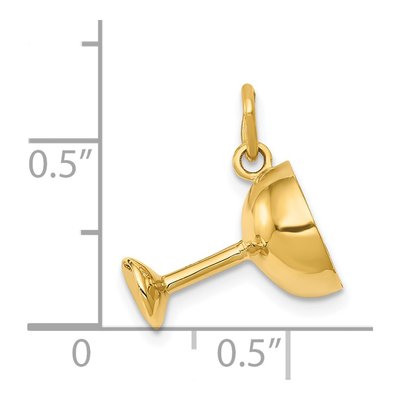 14K Yellow Gold Champagne Glass Charm – view 4