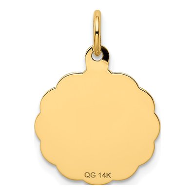14K Yellow Gold Heart Disc Charm – view 5