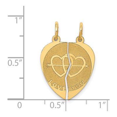 14K Yellow Gold 2-Piece I LOVE YOU Pendant – view 4