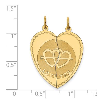 14K Yellow Gold I LOVE YOU 2-Piece Charm – view 4