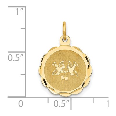 14K Yellow Gold Love Birds Disc Charm – view 4