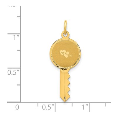 14K Yellow Gold Flat Key Charm – view 4