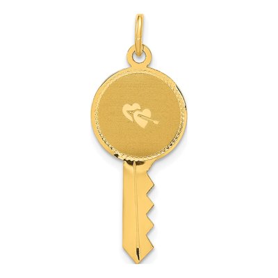 14K Yellow Gold Flat Key Charm