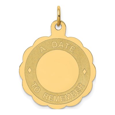 14K Yellow Gold Date Disc Charm