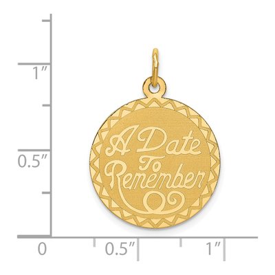 14K Yellow Gold Engravable Date Disc Charm – view 4