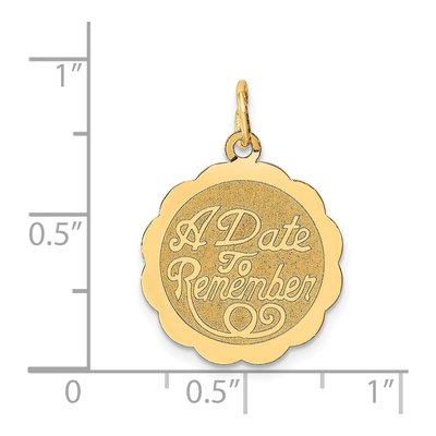 14K Yellow Gold Date Disc Charm – view 4