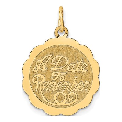 14K Yellow Gold Date Disc Charm