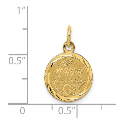 14K Yellow Gold Happy Anniversary Disc Charm – view 4