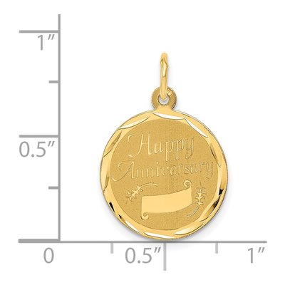 14K Yellow Gold Happy Anniversary Disc Charm – view 4