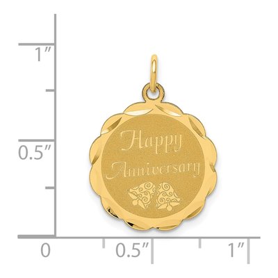 14K Yellow Gold Happy Anniversary Bells Disc Charm – view 4