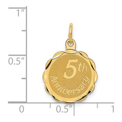 14K Yellow Gold 5th Anniversary Disc Charm – view 4