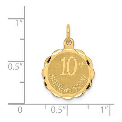 14K Yellow Gold 10th Anniversary Disc Charm – view 4