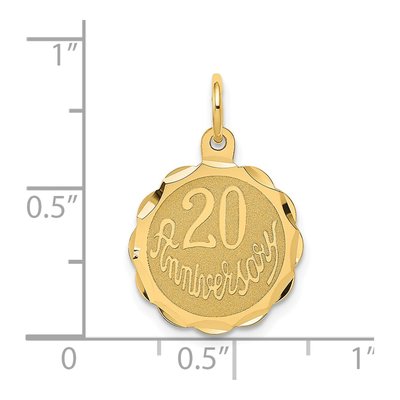 14K Yellow Gold 20th Anniversary Disc Charm – view 4