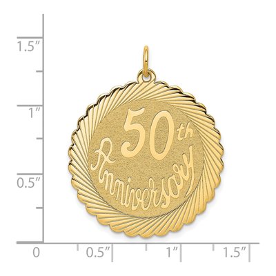 14K Yellow Gold 50th Anniversary Disc Charm – view 4