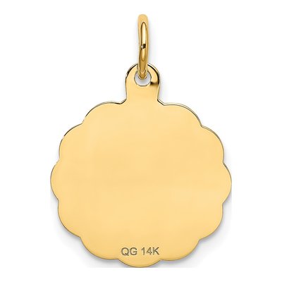 14K Yellow Gold It's BOY Scalloped Disc Charm – view 5