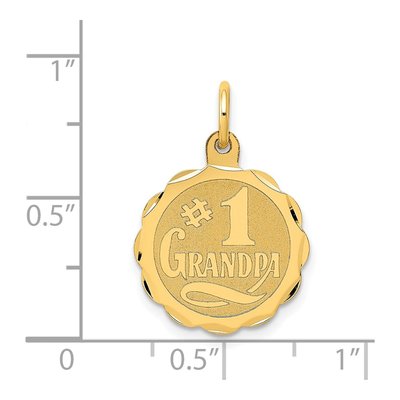 14K Yellow Gold Grandpa Disc Number 1 Charm – view 4