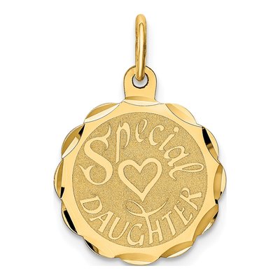 14K Yellow Gold Special Daughter Disc Charm