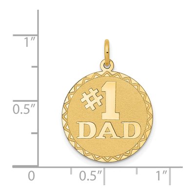 14K Yellow Gold DAD Disc Number 1 Charm – view 4