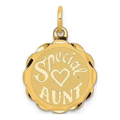 14K Yellow Gold Special Aunt Disc Charm