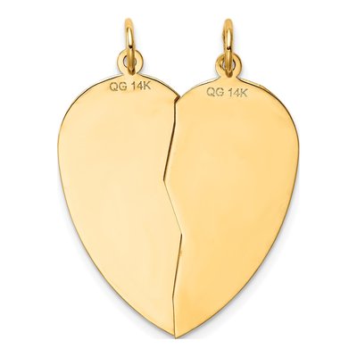 14K Yellow Gold Mizpah Coin Heart Charm – view 4