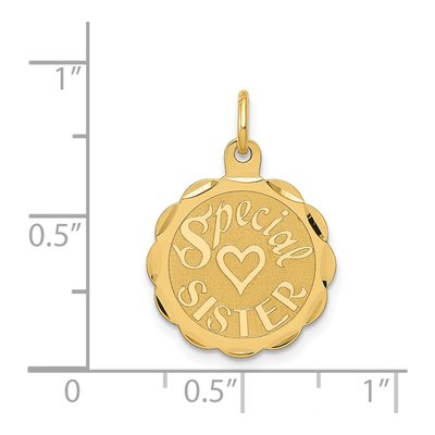 14K Yellow Gold Special Sister Disc Charm – view 4