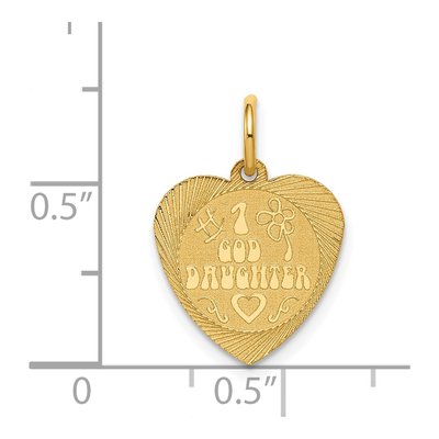 14K Yellow Gold Goddaughter Heart Disc Number 1 Charm – view 4