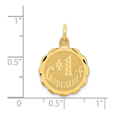 14K Yellow Gold Godfather Disc Number 1 Charm – view 4
