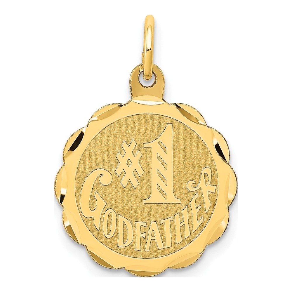 14K Yellow Gold Godfather Disc Number 1 Charm