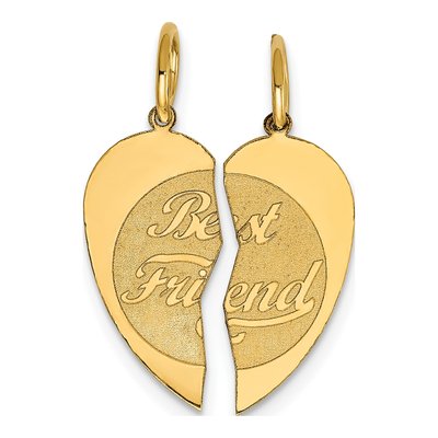 14K Yellow Gold Best Friend 2-Piece Set Charm