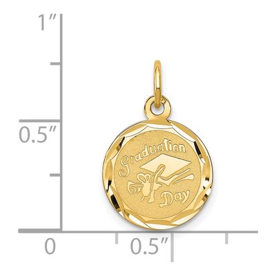 14K Yellow Gold Graduation Cap Disc Charm – view 4