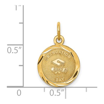 14K Yellow Gold Graduation Cap Disc Charm – view 4