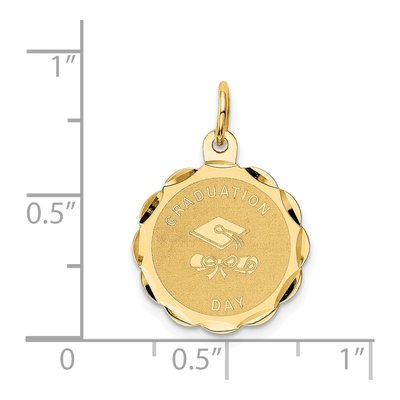 14K Yellow Gold Graduation Day Disc Charm – view 4