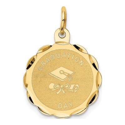14K Yellow Gold Graduation Day Disc Charm