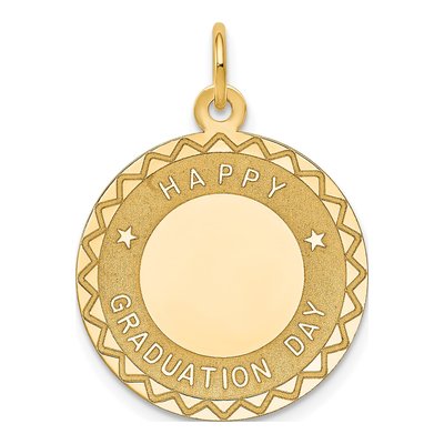 14K Yellow Gold Graduation Disc Pendant
