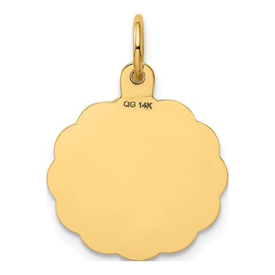 14K Yellow Gold It's GIRL Scalloped Disc Charm – view 5