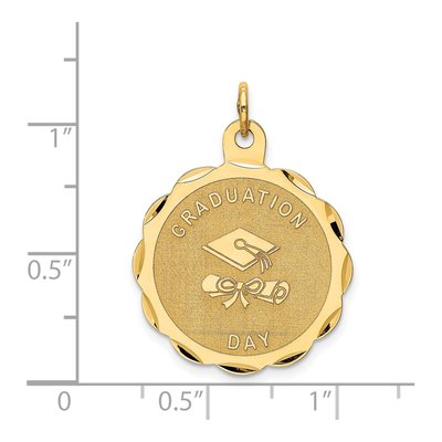 14K Yellow Gold Graduation Day Diploma Disc Charm – view 4